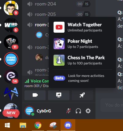 Discord testing  integration to let you watch videos with pals